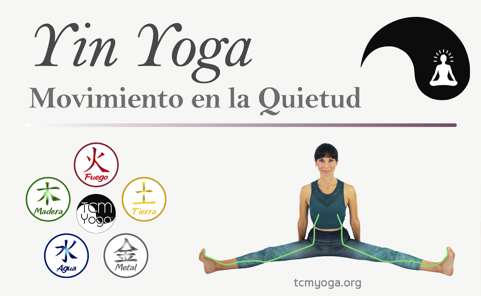 Cartel Yin Yoga movimiento en la Quietud